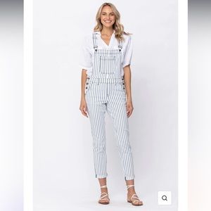 NWT Judy Blue Striped Overalls